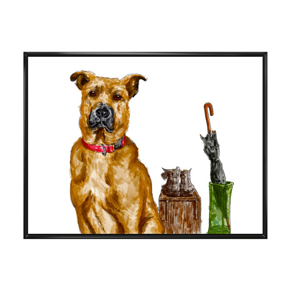 Winston Porter Dog Is Always Ready For A Walk Print on Canvas Wayfair